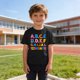 thumbnail image 5 of Blusas y camisas de manga corta con cuello redondo para niños y niñas, camisetas gráficas de manga corta, blusas con estampados bonitos para la temporada escolar., 5 of 9
