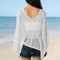thumbnail image 4 of Women's Lightweight Mesh Poncho Summer Pullover Sweater Breathable Loose Casual Shawl Wrap Sun Shade Cape for Daily Beach Travel Outings by Gbobgt White One Size, 4 of 4