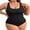 Black, variant on Asoul Plus Size Ribbed Swimsuit for Womens One Piece Scalloped Swimwear Tummy Control Bathing Suits