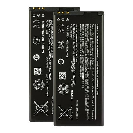 Nokia Lumia 920 Battery Replacement 3000mAh Battery for Nokia BV-T5E Fits Lumia 950 / 950 Dual Sim / RM-1104 - 2 Pack ()