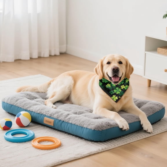 St. Patrick’s Day Dog Bandana Adjustable Pet Scarf – Irish Holiday Shamrock Puppy Handkerchief for Small Medium Large Dogs, Soft Washable Fabric Costume Accessory for Party, Photo, Daily Wear