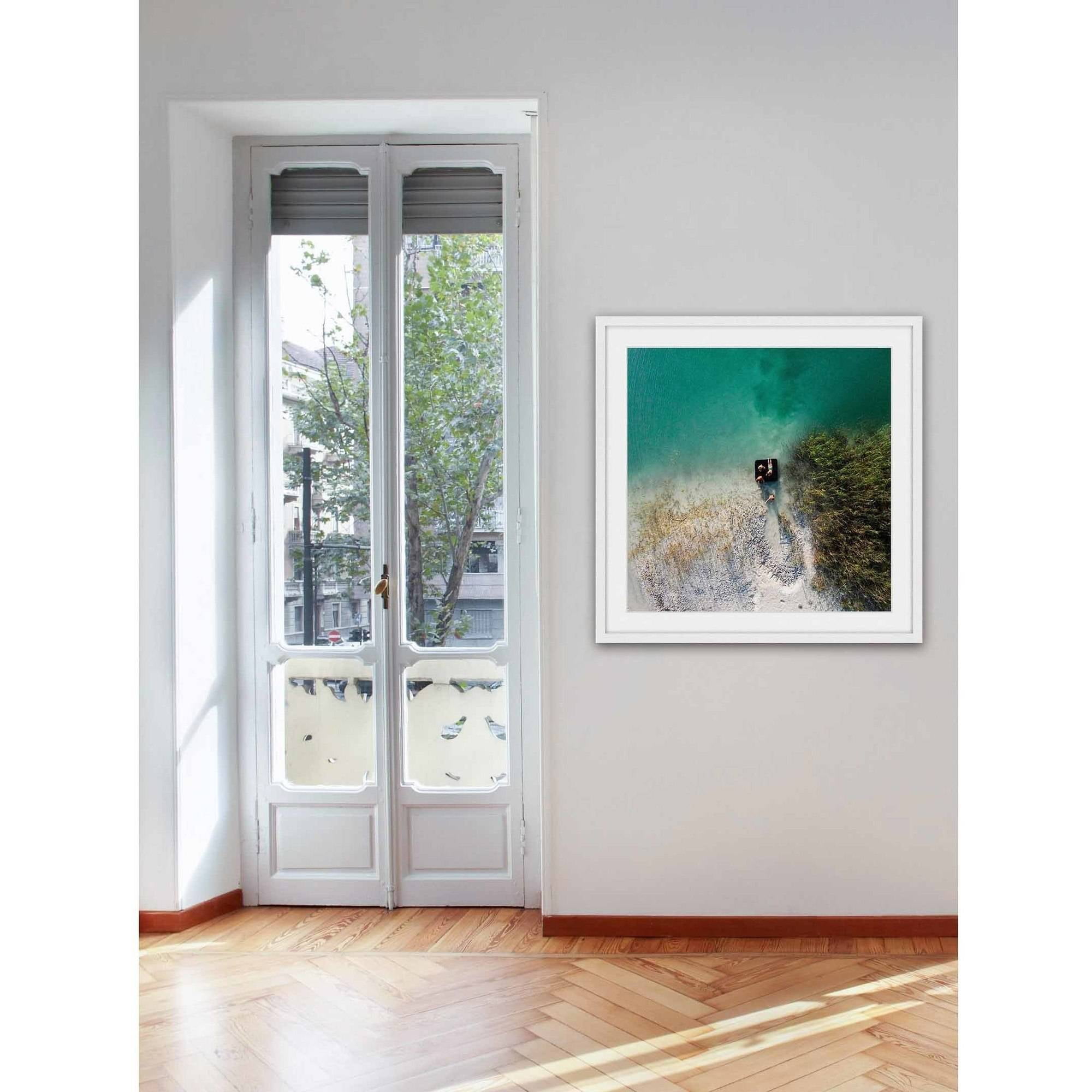 "Aqua Lake Chill" Framed Painting Print