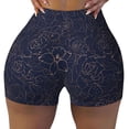 thumbnail image 2 of Lsque Navy Dark Blue Pattern High Waisted Biker Shorts for Women-Tummy Control Fitness Athletic Workout Running Yoga Gym Shorts,Moisture-Wicking-Small, 2 of 9