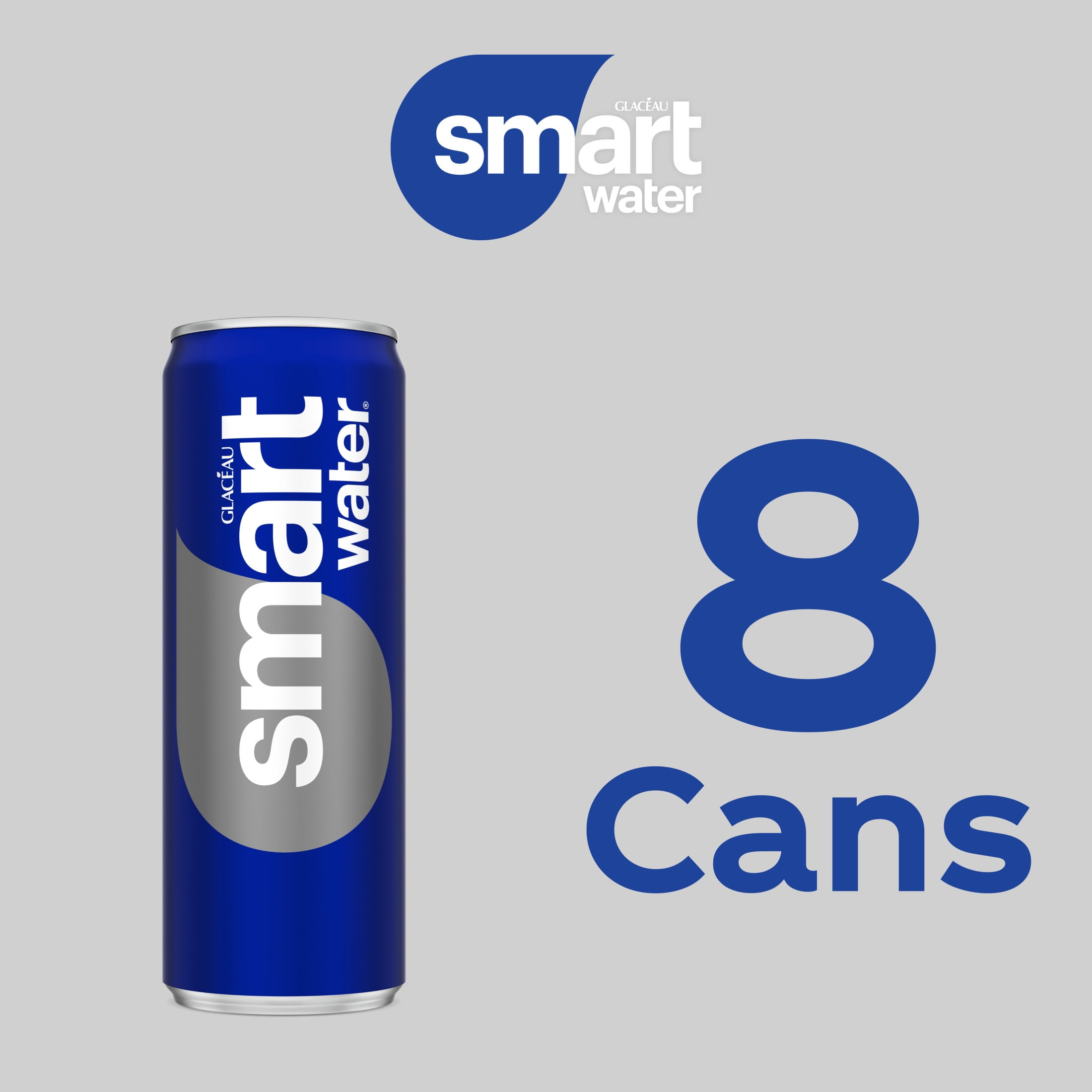 smartwater Vapor Distilled Water Cans, 12 fl oz, 8 Pack