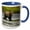 Blue/White, variant on 3drose, Alaska, Lake Clark. Young Grizzly Bear Walks Along Shoreline., 11oz Magic Transforming Mug