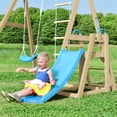 thumbnail image 6 of Wooden Swing Set with Slide, Outdoor Playset Backyard Activity Playground Climb Swing Outdoor Play Structure for Toddlers, Ready to Assemble Wooden Swing-N-Slide Set Kids Climbers, 6 of 9