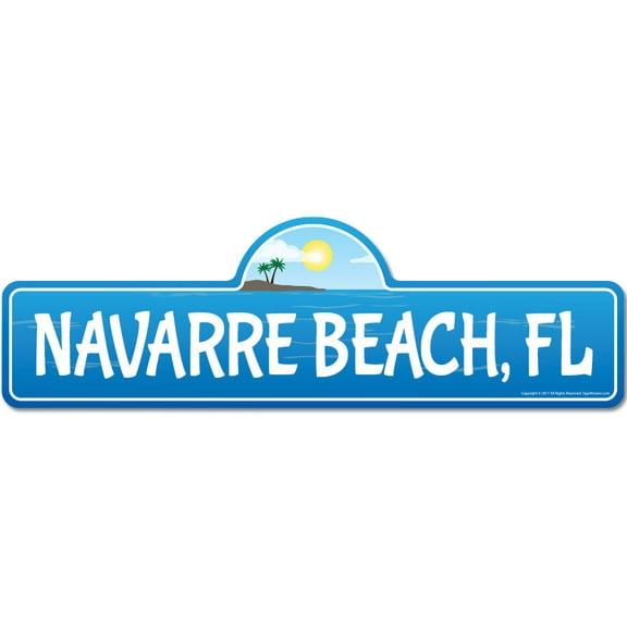 Navarre FL Florida Beach Street Sign | Indoor/Outdoor | Surfer Ocean Lover Décor For Beach House Garages Living Rooms Bedroom | Signmission Personalized Gift