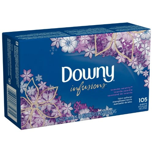 Downy Infusions Dryer Sheets, Calm, Lavender & Vanilla Bean, 105 Ct