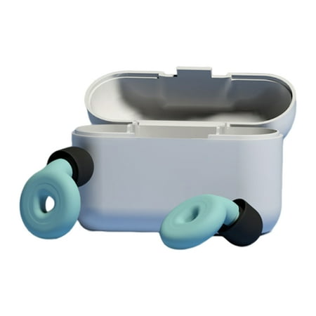 

Citystores 1 Set Ear Plugs Triangle Pull Ring Design Silicone Sleeping Noise Reduction Earplugs with Storage Case Daily Use Green