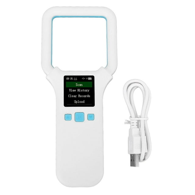 Pet Microchip Scanner, Dual Frequency 134.2kHz/125kHz, Rechargeable Plastic Handheld Reader for Dogs and Cats