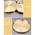thumbnail image 3 of Bandeja redonda para servir en color dorado cepillado, adornos de bandeja para servir en metal, bandeja de almacenamiento decorativa, para servir platos de cocina, postres de comida, fiestas, G Feliz Sencillez, 3 of 3