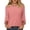 Pink #7, variant on KDDYLITQ 3/4 Sleeve Tops for Women with Buttons Crew Neck Summer Casual Blouses 2026 Beach Vacation Shirts Pink L