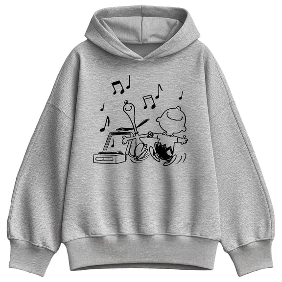 Peanuts - Snoopy & Charlie Dancing - Women's Oversized Fleece Hoodie Sweatshirt