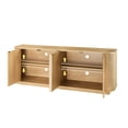 thumbnail image 6 of TrumanPick 64" Sideboard Storage Cabinet, TV Stand , Fluted Modern Buffet Cabinet for Living Room, Bedroom, 64''W x 15''D x 24''H, Natural Oak, 6 of 10
