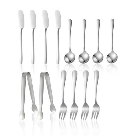 

Hapeisy 14 Piece Cheese Butter Spreader Knife Set Deli Accessories Stainless Steel Spreader Deli Board Utensils Mini Serving Tongs Spoons and Forks for Pastry Making