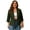 Army green, variant on Yesfashion Womens Plus Size Casual Pocketed Blazer Office Open Front 3/4 Sleeve Cardigans Jacket Work Suit