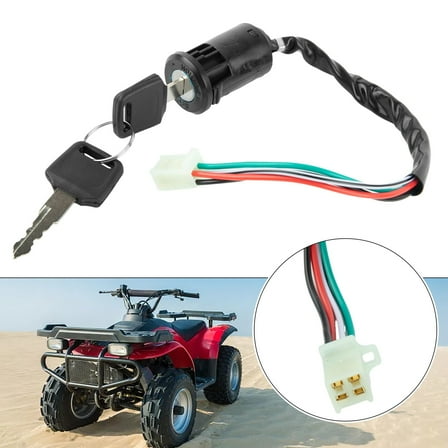 Universal Motorcycle Ignition Barrel Switch 2 Key 4 Wire for Atv Quad Dirt Bike