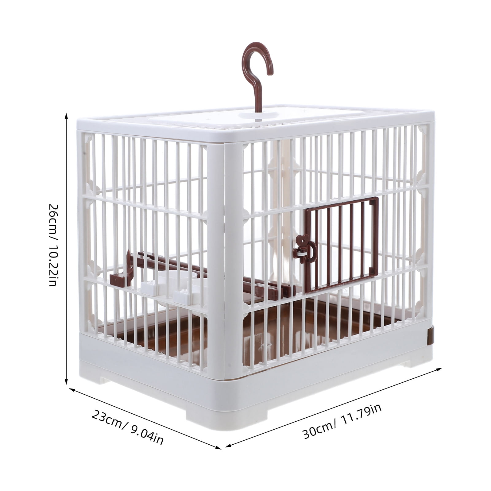 OUNONA Portable Coffee ABS Bird Travel Cage with Handle for Versatile and Durable Use