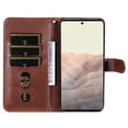 thumbnail image 3 of Case for Google Pixel 6 PRO 5G Zipper Pocket Wallet Leather Case Magnetic Closure Flip Cover - Brown, 3 of 5