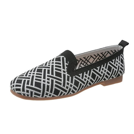 

Kmaischai Ladies Fashion Color Blocking Breathable Kknitted Flat Sole Comfortable Casual Single Shoes Inside Slippers Women Casual Womens Shoes Jean Look Womens Born Shoes Casual Home Sandals For W