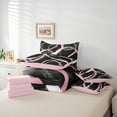 thumbnail image 6 of Manfei Geometric Circle Bedding Comforter Set 7-Piece, Black Pink White Full Bedding Set, Modern Abstract Art Fitted Sheet Flat Sheet, Super Cozy Room Decor, 6 of 8