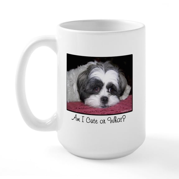 CafePress - Cute Shih Tzu Dog Large Mug - 15 oz Ceramic Large White Novelty Mug