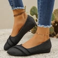 thumbnail image 4 of Rokment Women's Denim Ballet Flat Dress Shoes for Ladies 2026 Spring Fall Fashion Casual Fringe Pointed Toe Walking Flat Business Work Slip-on Loafers Black Size 6, 4 of 7