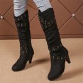 thumbnail image 5 of KEVCHE Women's Chunky Heel Knee High Boots, Fall Winter Lace Up Pointed Toe High Heel Boots with Breathable Lining, Trendy Boots for Daily Party Wear, 5 of 7