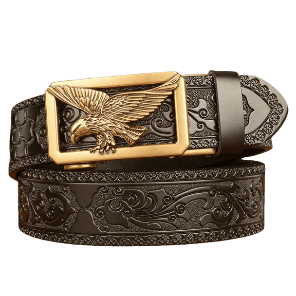 Cowboy Ratchet Belt Western Leather Belts for Men with Automatic Cowboy Buckle-No Box