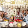 thumbnail image 7 of SPECOOL 30th Birthday Decorations, Sand White Gold 30th Happy Birthday Banner with Balloons, Men Women 30 Years Old Birthday Backdrop Yard Signs Thirty Birthday Decor Supplies, 7 of 7