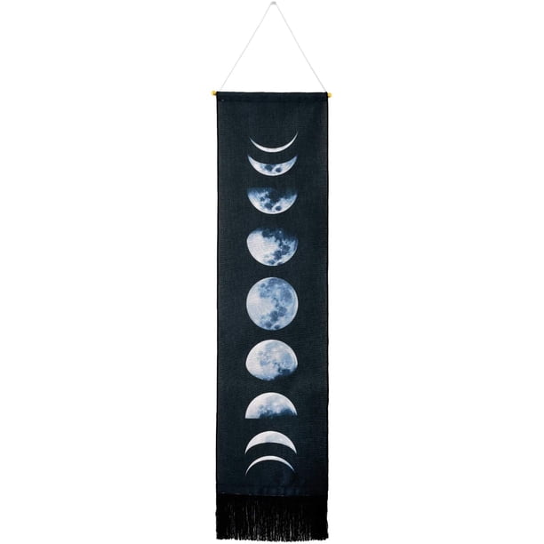 Tapiz Tapices para colgar en la pared Nueve fases del ciclo de crecimiento completo de la luna Tapiz de pared Arte de pared de lino de algodón, decoración moderna para el hogar Namotu CZJJ-ST124-1