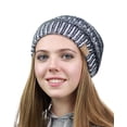 thumbnail image 4 of C.C Chenille Soft Warm Winter Hat Beanie, Thick Knit Beanie Hats for Women, Metallic Silver, 4 of 4