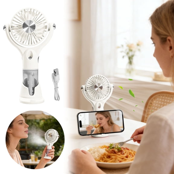 BotaniNest Portable Fan Handheld USB Personal Fan With Fine Spray And Rechargeable Battery For Outdoor Indoor Use