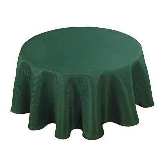 Biscaynebay Textured Fabric Round Tablecloths, Water Resistant Spill Proof Washable Tablecloths for Dining, Kitchen, Wedding, Parties etc, Hunter Green 60 Inch in Diameter