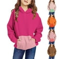 thumbnail image 6 of Mercatoo Youth Girls Hoodies 𝐂olor Block 𝐇ooded Sweatshirt Kids Y2𝐊 Trendy 𝐏reppy Sweatshirt Oversized Hoodies for Children, 6 of 6