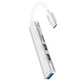 thumbnail image 2 of 5 puertos USB C Adaptador Hub Lector de tarjetas TF Duradero Conveniente Universal, leer y escribir archivos directamente Plug and Play Accesorio Plata Yotijar Adaptador divisor múltiple, 2 of 10