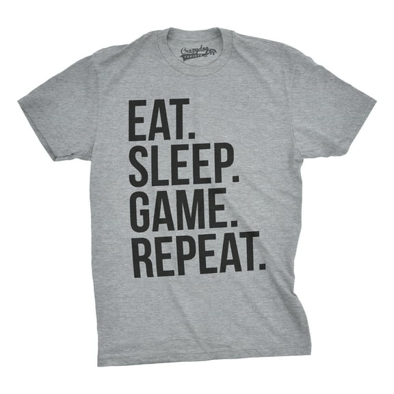 Mens Eat Sleep Game Repeat Funny Shirts Nerdy Gamer Tees Vintage Novelty T shirt Graphic Tees
