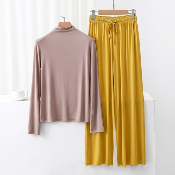 uublik Comfy Pajamas for Women Set Matching Summer Loose Wide Leg Pants Set
