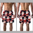 thumbnail image 3 of luoweisi Men's Beach Shorts Quick Dry Swim Trunks with Mesh Lining Christmas Santa Claus XL, 3 of 5