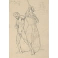 thumbnail image 2 of Józef Simmler 14x18 Gold Ornate Wood Frame and Double Matted Museum Art Print Titled - Sketch of the Figure of Gniewosz of Dalewice and a Nobleman for the Painting ‘Queen Jadwiga's Oath’ (18, 2 of 4