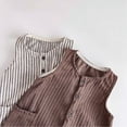 thumbnail image 4 of LYMAYTER ‌Infant Baby Boys Girls Sleeveless Button Down Jumpsuit Striped Romper Summer Fall Wear‌ 3-24M, 4 of 8
