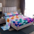 thumbnail image 1 of Erosebridal Geometric Buffalo Bed Sheets Set Full Size,Plaid Checkered Bedding Full Size,Grid Decor,Breathable,4pcs, 1 of 7