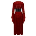 thumbnail image 3 of ZQUUVOU Renaissance Dress for Women Gothic Corset Square Neck Flared Cuff Lace Up Back Maxi Length Vintage Themed Party Burgundy A, 3 of 4