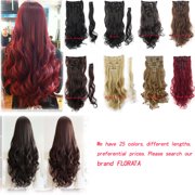 LELINTA 17 "-24" Curly Full Head Clip in Synthetic Hair Extensions 8 Pieces 18 Clips, 140g-145g 2018 New style