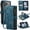 Blue, variant on For iPhone 18 Pro Wallet Case with Card Slots, Leather Detachable Wristlet Strap 3-in-1 Zipper Pocket and Magnetic Flip Folio, RFID Blocking Card Holder Stand Case for Women and Men,Red