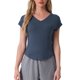 thumbnail image 1 of Camiseta de dormir de mujer INSPIRE CHIC con cuello en V para pijamas y ropa de casa, talla S, azul profundo, 1 of 6