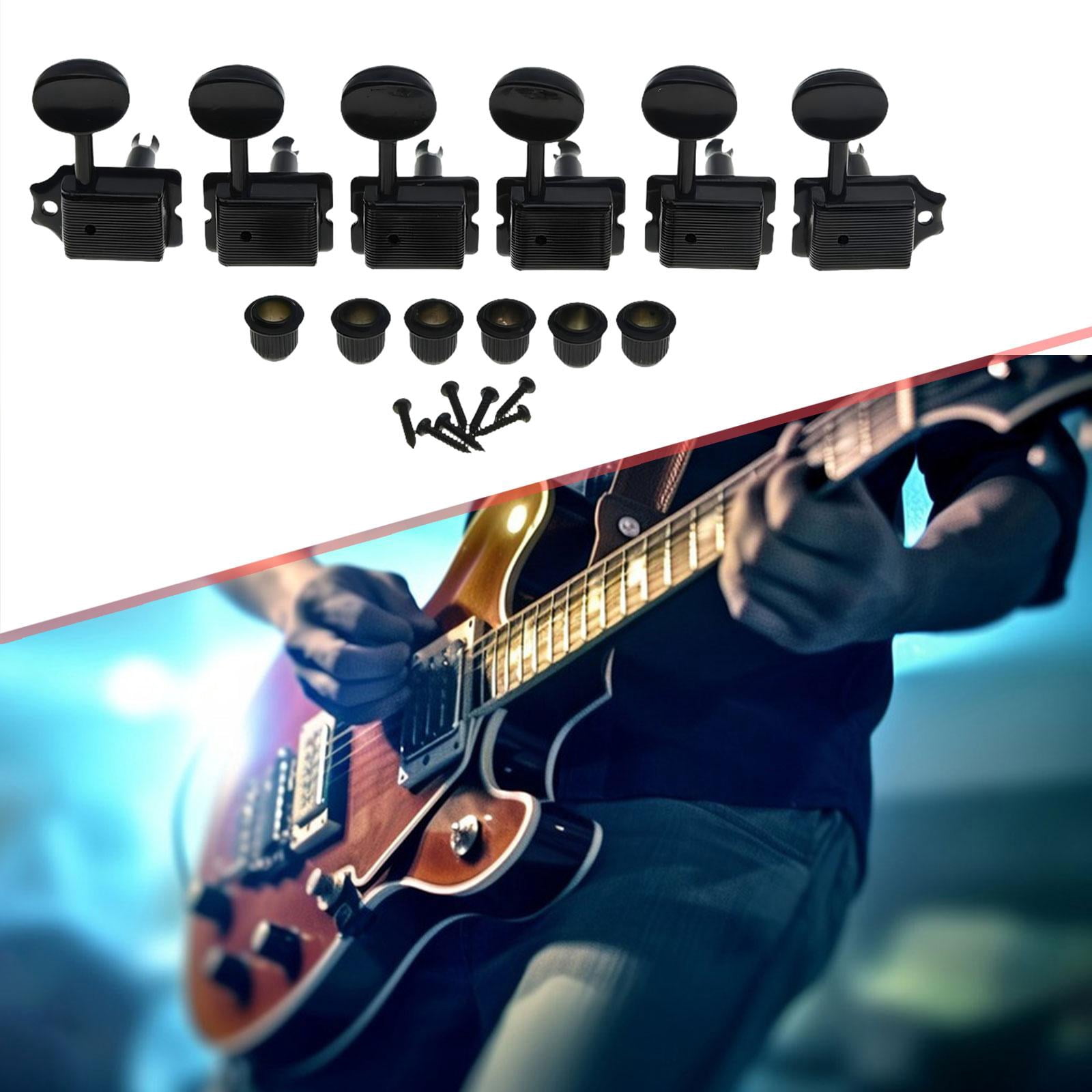 JWQFBC 6 Pieces Retro Electric Guitar Tuners Split Shaft Spare Parts Guitar Tuning Pegs Black