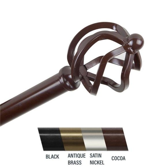Central Design 4842-287 Giro 0.81 in. Curtain Rod, 28-48 in. - Cocoa