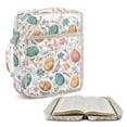 thumbnail image 2 of Xixirimido Quilted Bible Cover Bible Case for Women, Large Bible Carrying Case with Handle, Bible Study Supplies & Christian Gift for Men, Easter Eggs Floral White Pattern, 2 of 7
