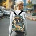 thumbnail image 7 of FORMRS Mini Backpack Purse for Women Travel Daypack Casual Shoulder Bag, Dinosaur at Night, 7 of 7